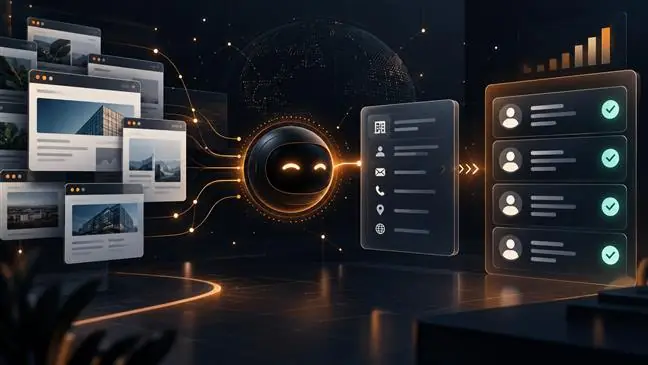 Chase AI lead discovery workflow moving from public company websites to qualified leads